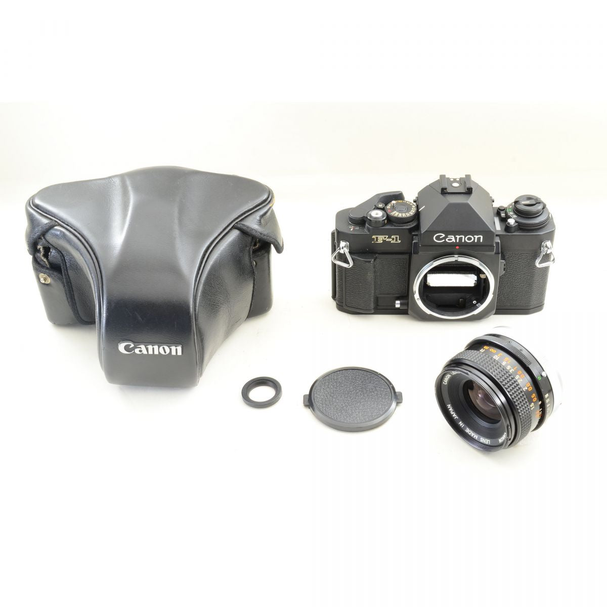 【中古】Canon New F-1 アイレベル フィルムカメラ ケース FD 28mm f/3.5 S.C. 単焦点 キヤノン セット S/N:172217