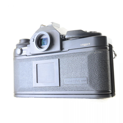 【中古】Canon New F-1 アイレベル フィルムカメラ ケース FD 28mm f/3.5 S.C. 単焦点 キヤノン セット S/N:172217