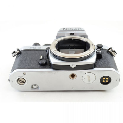 【中古】Nikon New FM2 後期 シルバー 35mm フィルムカメラ Ai-S 35mm f/2.8 レンズ セット S/N:8220491