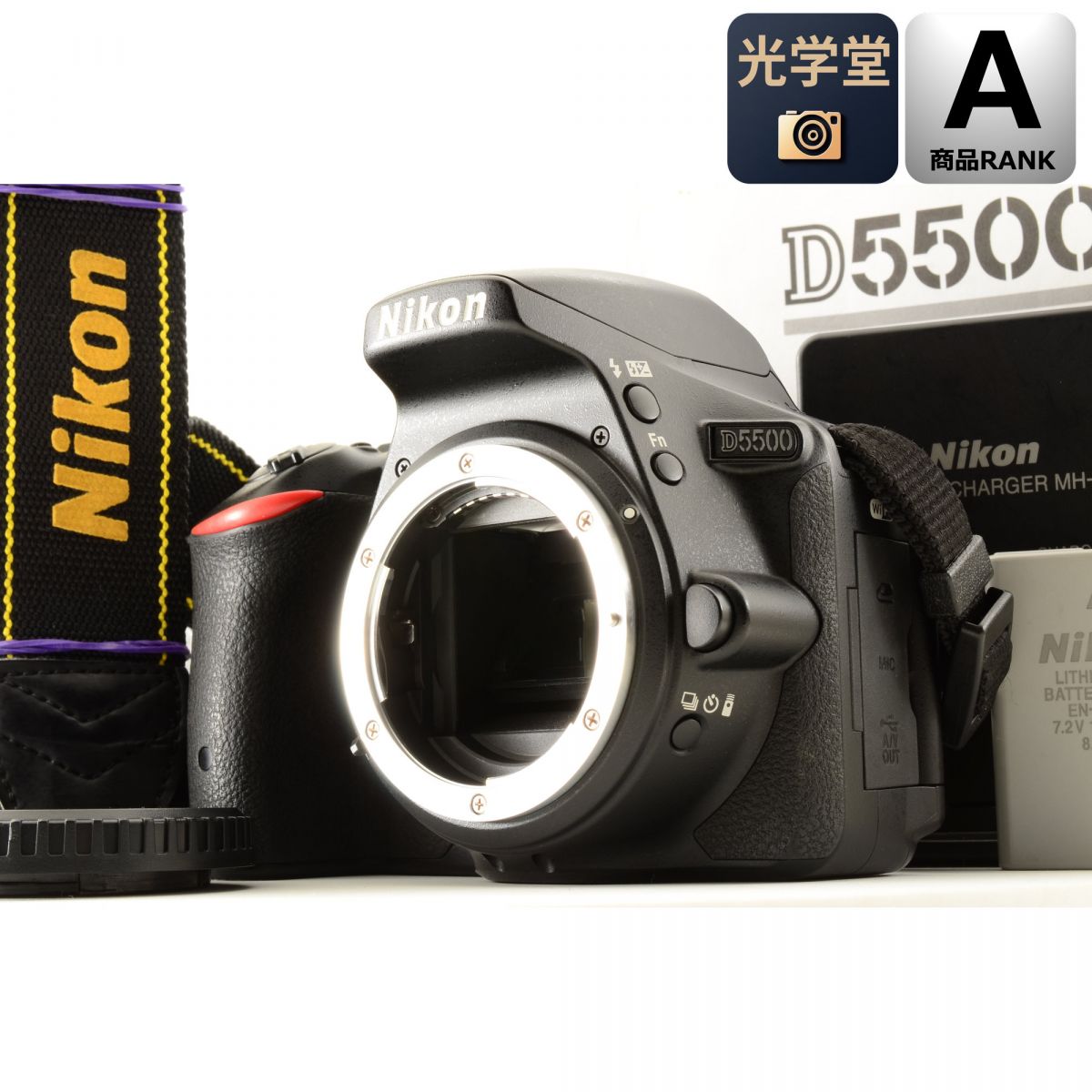 【中古】Nikon D5500 24.2MP デジタル一眼レフカメラ ブラック ニコン S/N:2006140