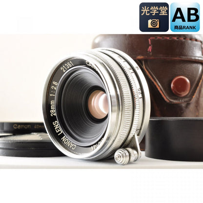 【中古】Canon 28mm f2.8 LTM L39 ライカ スクリューマウント MF カメラレンズ 交換レンズ キャノン , ケース付き