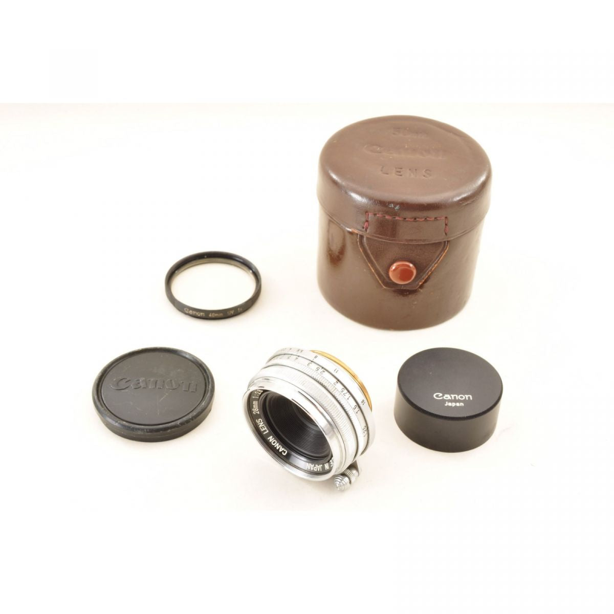 【中古】Canon 28mm f2.8 LTM L39 ライカ スクリューマウント MF カメラレンズ 交換レンズ キャノン , ケース付き