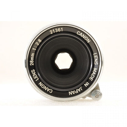 【中古】Canon 28mm f2.8 LTM L39 ライカ スクリューマウント MF カメラレンズ 交換レンズ キャノン , ケース付き