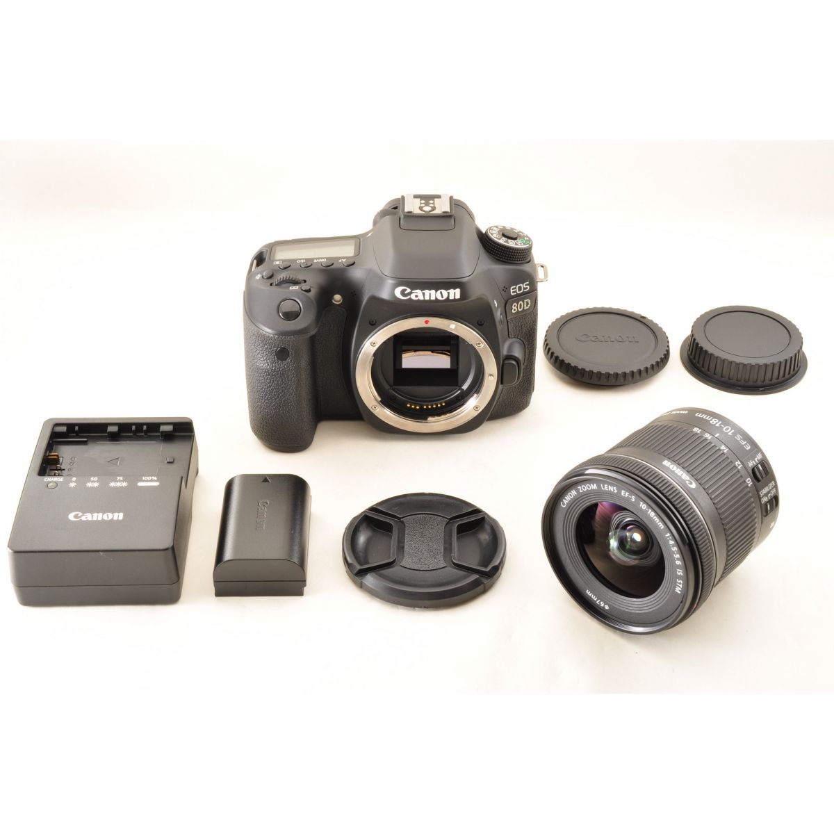 【中古】Canon EOS 80D デジタルカメラ EF-S 10-18mm f/4.5-5.6 IS STM レンズ 一眼レフ デジカメ キヤノン