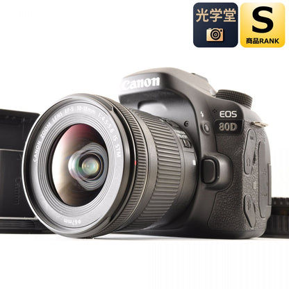 【中古】Canon EOS 80D デジタルカメラ EF-S 10-18mm f/4.5-5.6 IS STM レンズ 一眼レフ デジカメ キヤノン