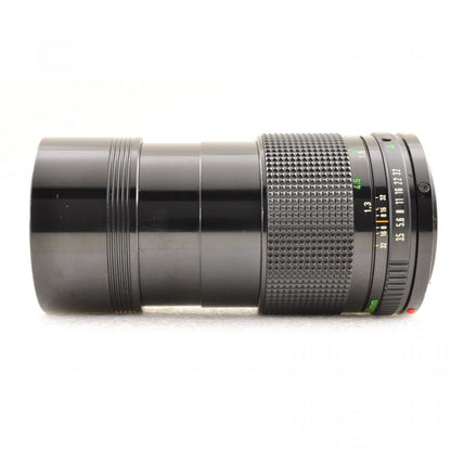 【中古】Canon AE-1 ブラック 35mm 一眼レフ フィルムカメラ ボディ +New FD 135mm F3.5 MF ポートレート 単焦点 交換レンズ キャノン 　