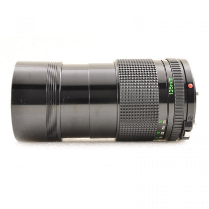 【中古】Canon AE-1 ブラック 35mm 一眼レフ フィルムカメラ ボディ +New FD 135mm F3.5 MF ポートレート 単焦点 交換レンズ キャノン 　