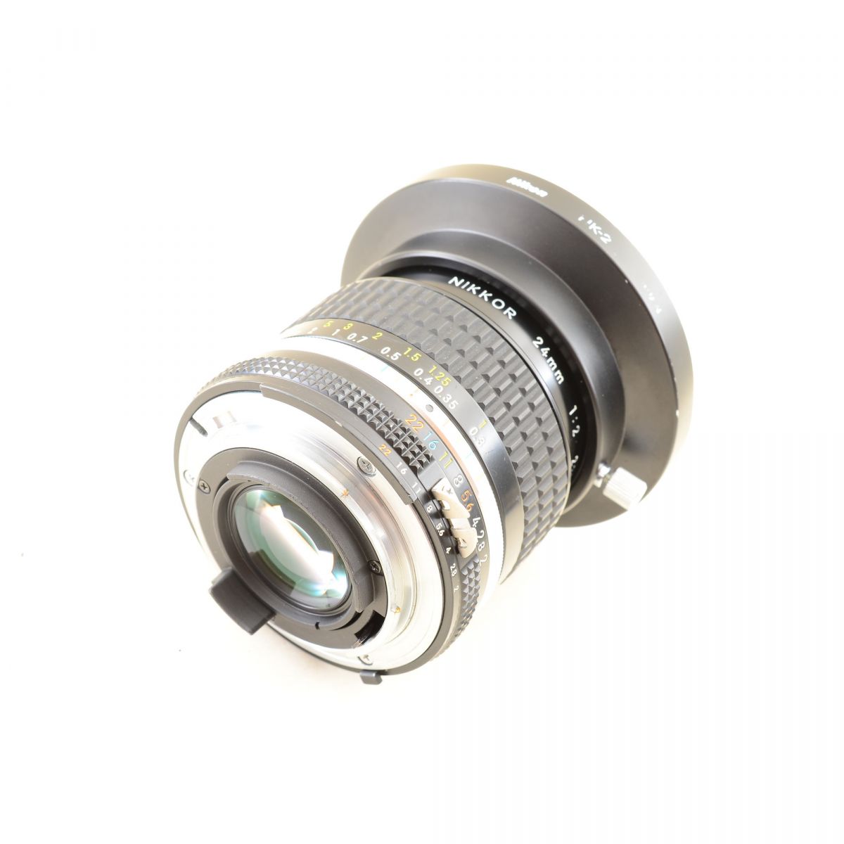 【中古】Nikon Ai-s NIKKOR 24mm f/2 単焦点 広角 カメラレンズ フード付 ニコン