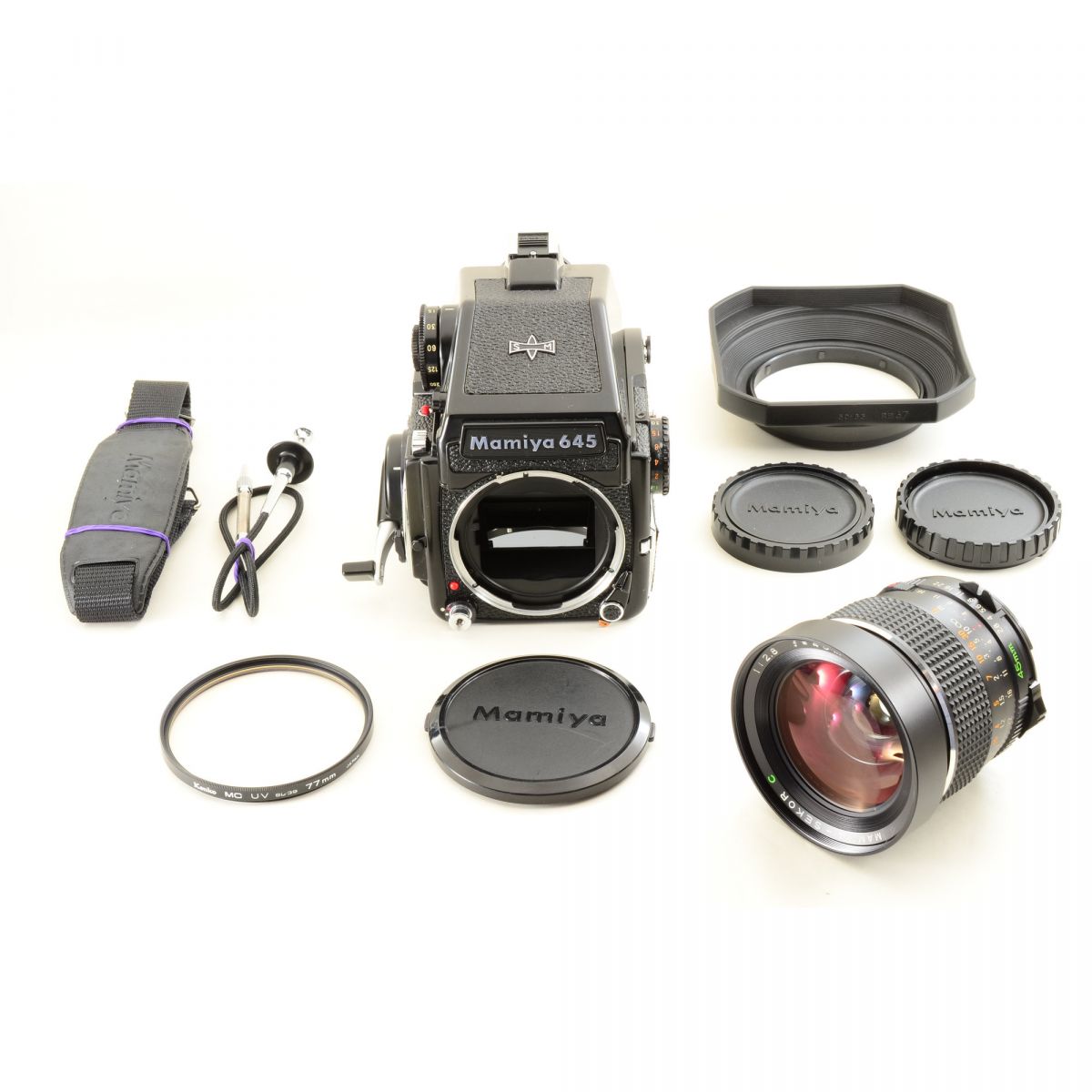 【中古】Mamiya M645 1000S 中判カメラ + CdSプリズムAEファインダー + SEKOR C 45mm f/2.8 単焦点レンズ マミヤ S/N: L26397