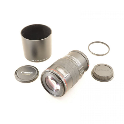 【中古】Canon EF 100mm f/2.8 L Macro IS USM キヤノン 単焦点 AF 交換レンズ , フード付き