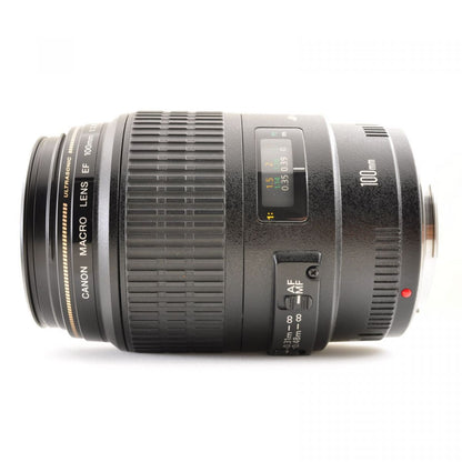 【中古】Canon EF 100mm f/2.8 Macro USM AF 単焦点 EFマウント用 交換レンズ カメラレンズ キャノン , フード付き