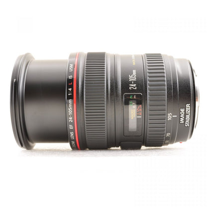 【中古】Canon EF 24-105mm f/4 L IS USM AF ズームレンズ , キャノン フード付き