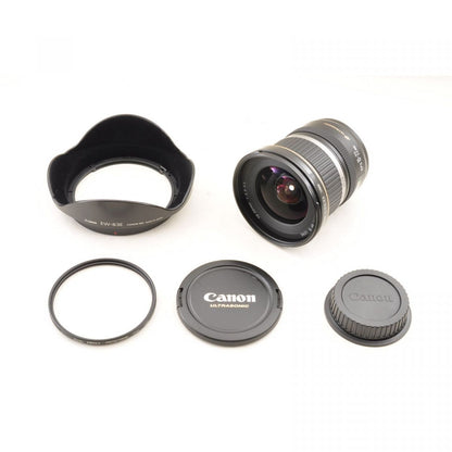 【中古】Canon EF-S 10-22mm F3.5-4.5 USM 一眼レフ 広角 EFマウント用 カメラレンズ 交換レンズ キャノン , フード付き