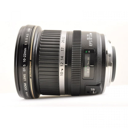【中古】Canon EF-S 10-22mm F3.5-4.5 USM 一眼レフ 広角 EFマウント用 カメラレンズ 交換レンズ キャノン , フード付き