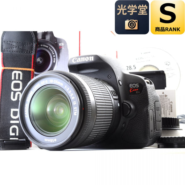 【中古】Canon EOS Kiss X7i 一眼レフ デジタルカメラ EF-S 18-55mm f/3.5-5.6 IS STM レンズ キヤノン