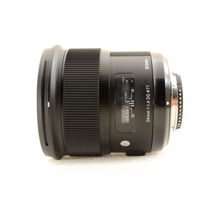 【中古】Sigma 24mm f/1.4 DG HSM Art Nikon Fマウント用 単焦点レンズ