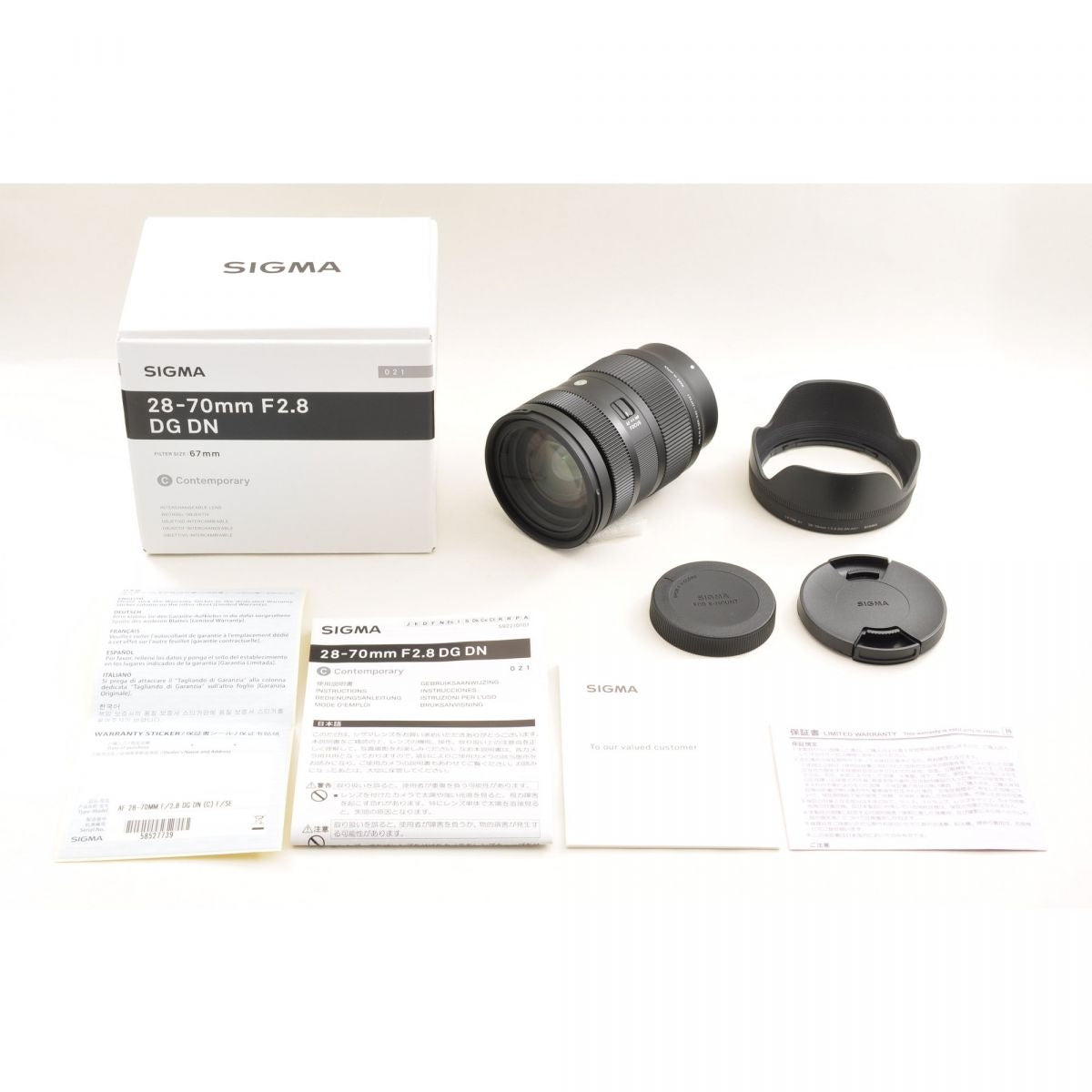 【中古】Sigma 28-70mm f/2.8 DG DN Sony Eマウント用 元箱 フード ズーム カメラレンズ 交換レンズ シグマ