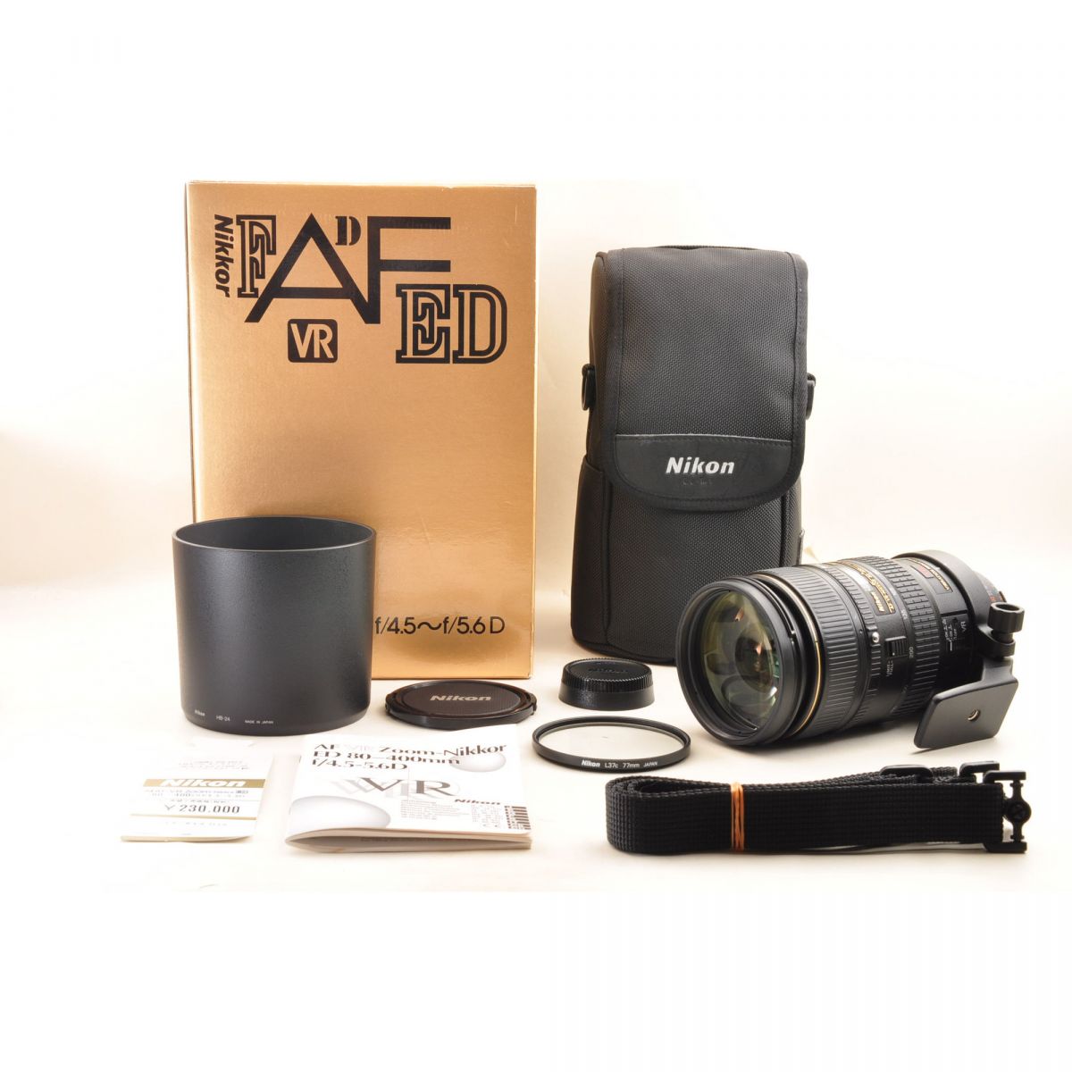【中古】Nikon AF 80-400mm f/4.5-5.6D ED VR ズーム 元箱 フード ケース カメラレンズ 交換レンズ ニコン