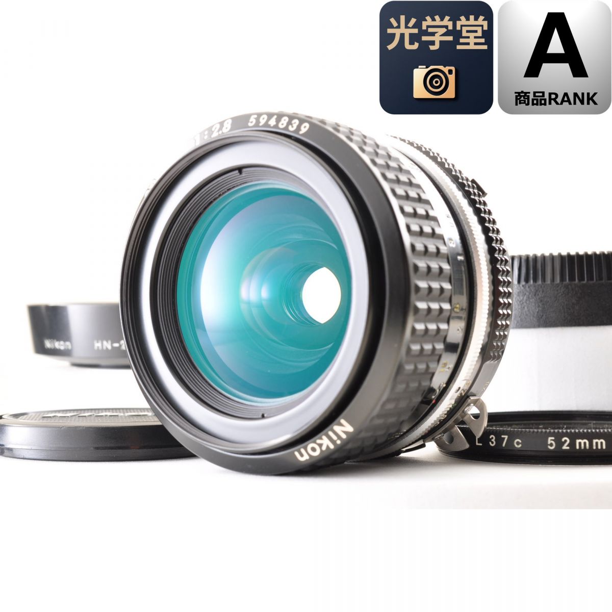 【中古】Nikon Ai NIKKOR 28mm f/2.8 単焦点 フード カメラレンズ 交換レンズ ニコン