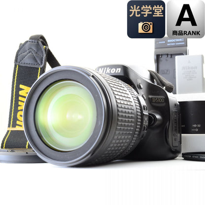 【中古】Nikon D5100 16.2MP デジタルカメラ ブラック AF-S DX Nikkor 18-105mm f/3.5-5.6 G ED VR レンズ