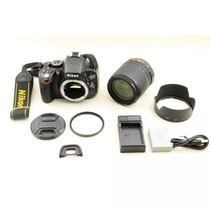 【中古】Nikon D5100 16.2MP デジタルカメラ ブラック AF-S DX Nikkor 18-105mm f/3.5-5.6 G ED VR レンズ