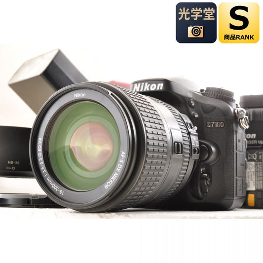 【中古】Nikon D7100 24.1MP デジタルカメラ AF-S DX 18-300mm f/3.5-6.3 G ED VR 一眼レフ ストロボ SB-24 ニコン