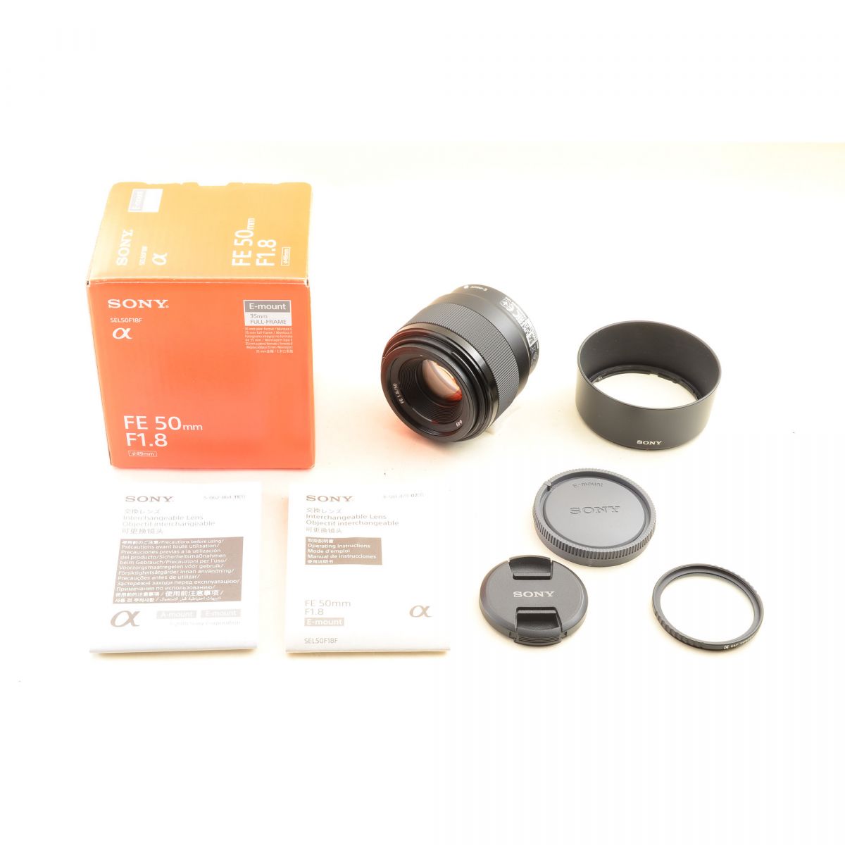 【中古】Sony FE 50mm f/1.8 SEL50F18F 単焦点レンズ フード 元箱